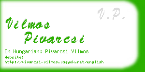 vilmos pivarcsi business card